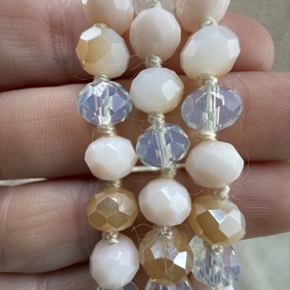Modern Multi Wrap Necklace AB Long Beaded Flapper Opera 50" - Picture 5 of 7